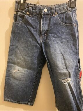 C) Avirex boys Distressed blue jeans size 2T